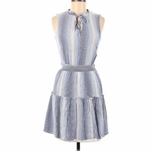 Anthropologie Drew blue white vertical pinstripe sleeveless dress size medium